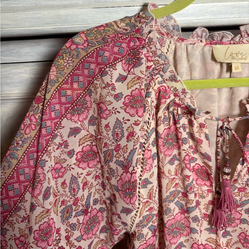 Anthropologie Love the Label Love Sam Tippy Floral Dress Festival Boho‎ Flirty - Picture 6 of 10